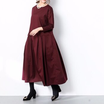 裾上げ無料♪オーダーサイズ可♪コットン　タック　ゆったり　ワンピース