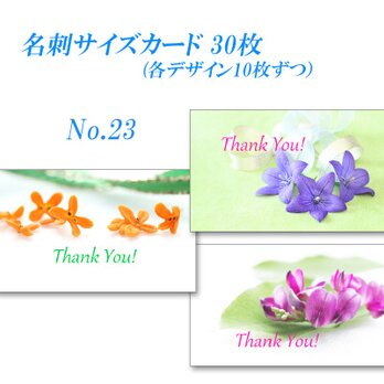 No.23 金木犀・桔梗・萩   名刺サイズサンキューカード   30枚の画像