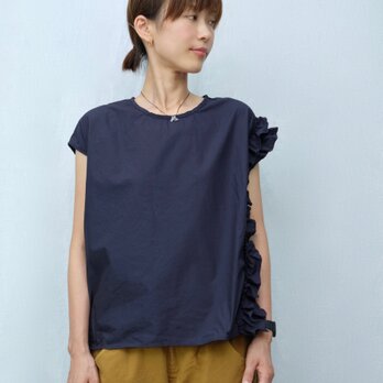 huhaku frill tops / navy