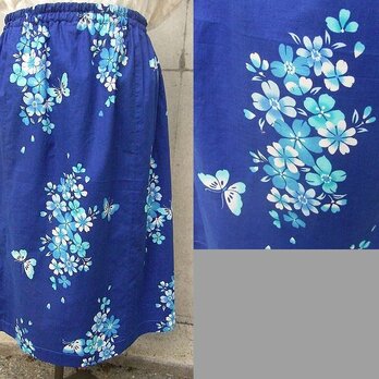 青い蝶の浴衣スカート＆ブローチの画像