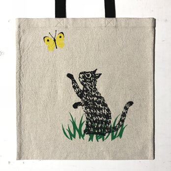 totebag - cat (綿×麻)の画像