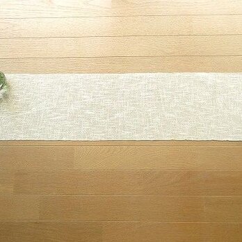 １）麻綿混の手織りテーブルセンターの画像