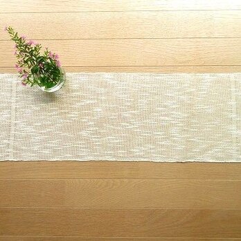 ３）麻綿混の手織りテーブルセンターの画像