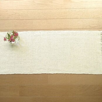 麻糸と木綿糸の手織りテーブルセンターの画像