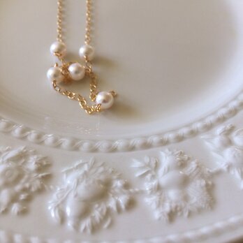 14kgf　fresh water pearl necklace　AAA淡水パールネックレス40ｃｍの画像