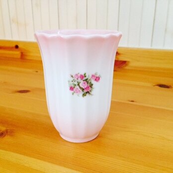 陶器 薔薇のフリーカップ ローズピンク和食器 ペン立て 箸立ての画像