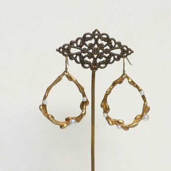 Shizuku Wreath / earrings - Pearlの画像