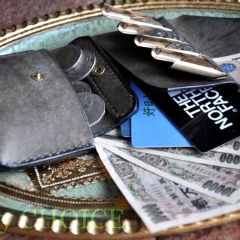 イタリアンレザー・革新のプエブロ・2つ折りコインキャッチャー財布（改）（グリージオ）の画像