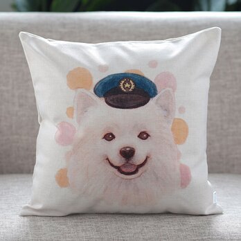 クッションカバー ドッグ スピッツ ポリス 北欧デザイン jubileecushionai016の画像