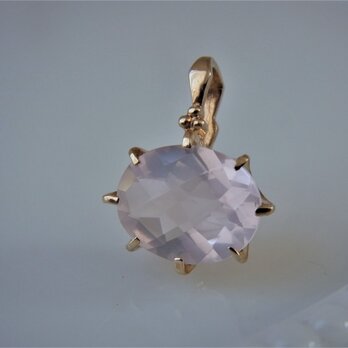 Y様オーダー品特別価格　10YGのローズクォーツ・K10YGムーンストーンのトップ