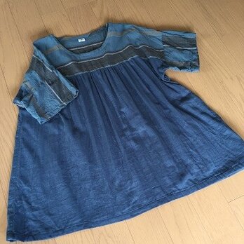 コットン&WガーゼのゆったりブラウスM~L