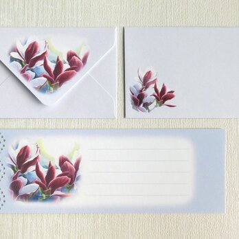 木蓮のミニ封筒＆メッセージカード（外模様）の画像