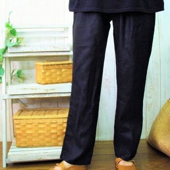 リネンゆったりパンツ　Ｍ～５Ｌ日本製 お色は４色・サイズはM～２L,３L~５Lからお選びください。　プチオーダー可！の画像