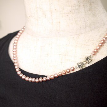 クラシックピンク淡水真珠ネックレスの画像