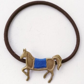 馬ヘアゴム（青）の画像