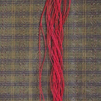 mta0015古布・古裂　格子紋様木綿　御丹前地一反　未使用☆