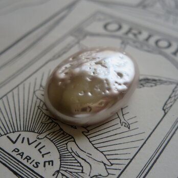 *♥Miriam Haskell Glass Pearl Cabochon Silverly White♥*の画像