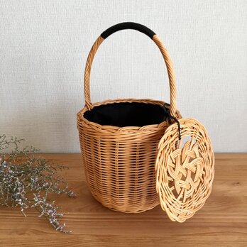 蓋つきバケツかごバッグ♢内布つき
