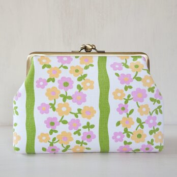 ■三枚口のがま口ケース・ピンクと黄色の花■ feuille (vf-pyg)の画像
