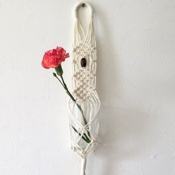壁掛け型～マクラメ編み★ジュートラミー（麻ひも）のプラントハンガーの画像