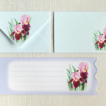 ジャーマンアイリスのミニ封筒＆メッセージカード（外模様）の画像
