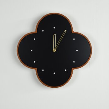 マホガニーの壁掛け時計 大 黒 φ300mmの画像