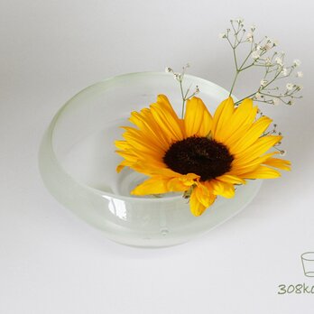 終了品：すりガラスの花入れ鉢の画像