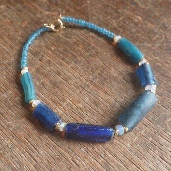 ローマングラス＊Roman Glass Deep Sea Bracelet with Opal *14kgf*の画像