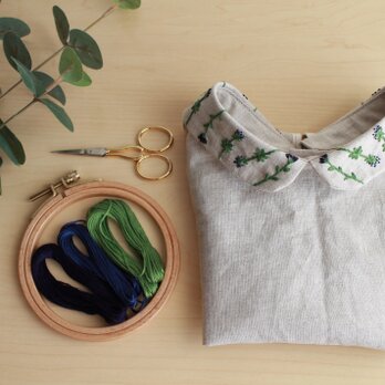 【つけ襟】秋の訪れ～リネン生地の付け襟～