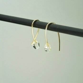 14kgf short hook line pierced (  herkimer diamond )の画像