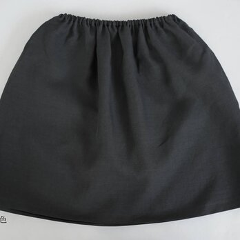 【リネンペチスカート】 軽く やわらかい　インナーペチコート / 黒色 p002a-bck1の画像