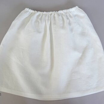 【リネンペチスカート】 軽く やわらかい　インナーペチコート /白色 p002a-wht1の画像