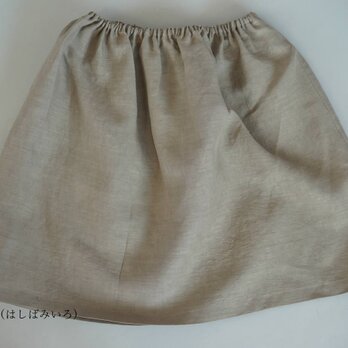 【リネンペチスカート】 軽く やわらかい　インナーペチコート /榛色 p002a-hbm1の画像
