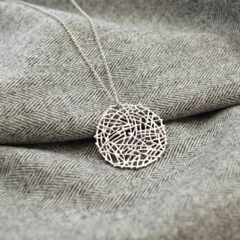 Mesh plate necklace(silver)Lの画像