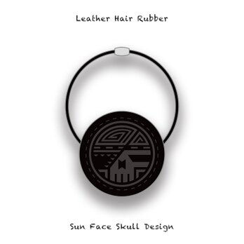 Leather Hair Rubber / Sun Face Skull Design 005の画像