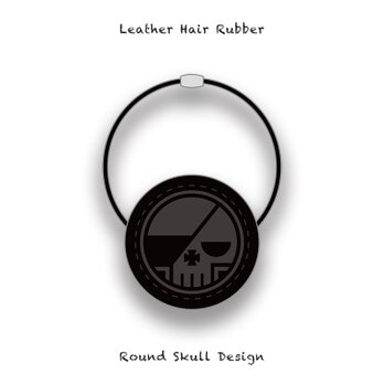 Leather Hair Rubber / Round Skull Design 001の画像
