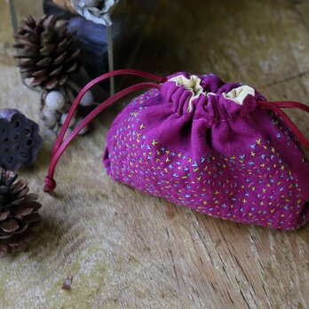 ランダム刺繍巾着　016