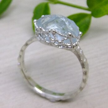 aquamarine＊925 lace ringの画像