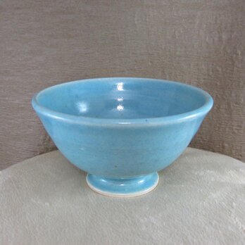 陶器ご飯茶碗（やや大）トルコ釉の画像