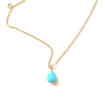 K18 turquoise drop necklaceの画像