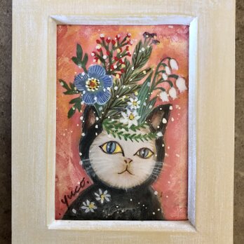 Crown Cat（テンペラ画）の画像