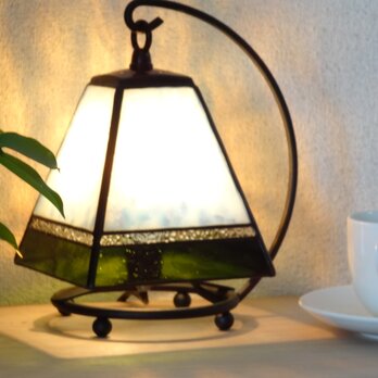 【受注制作】アンティーク・小さなランプ（モスグリーン）の画像