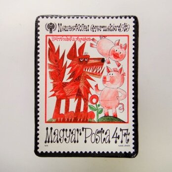 ハンガリー　童話切手ブローチ3889の画像