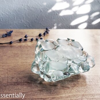 【１点限定制作】●ガラスのインテリアオブジェ -「まるいガラス」#101 ● 約8cm角の画像