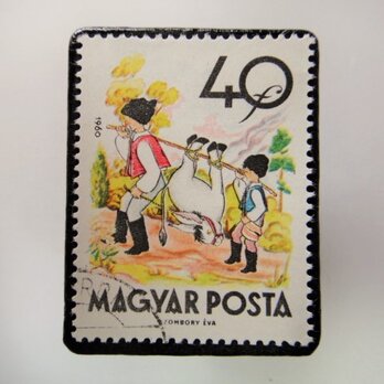 ハンガリー　童話切手ブローチ3895の画像