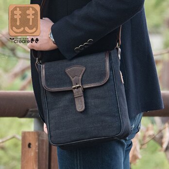 【岡山 デニム】メンズ ショルダーバッグ「mini フラップショルダ」Dom-001