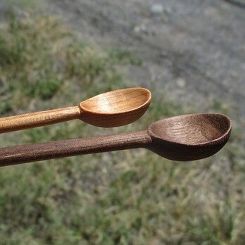 木製スプーン　豆匙　１６．５ｃｍ　ウォルナットの画像