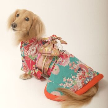 【犬着物】花扇 オーダーメイド デザイン着物の画像