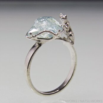 アクアマリンと猫 指輪  Aquamarine & Cat Ringの画像