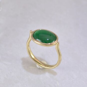 【1点物リング】天然ひすい/硬玉/NaturalJade 3.835ct　ｘ　Tortin/トーティン　k18YGの画像